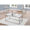 Monarch Specialties Table Set, 3pcs Set, Coffee, End, Side, Accent, Living Room, Metal, White Marble Look, Grey I 7953P - alternate 4